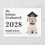 Funny Puppy Afstuderen Graduation Party  Uitnodiging Briefkaart (Voorkant)
