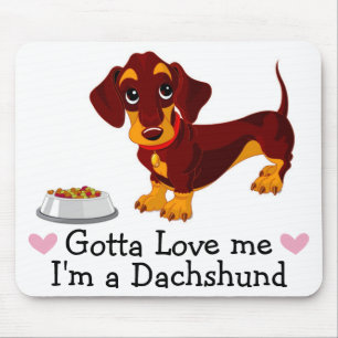 Funny Puppy Cartoon Dog Lover GiftCute Dachshund Muismat