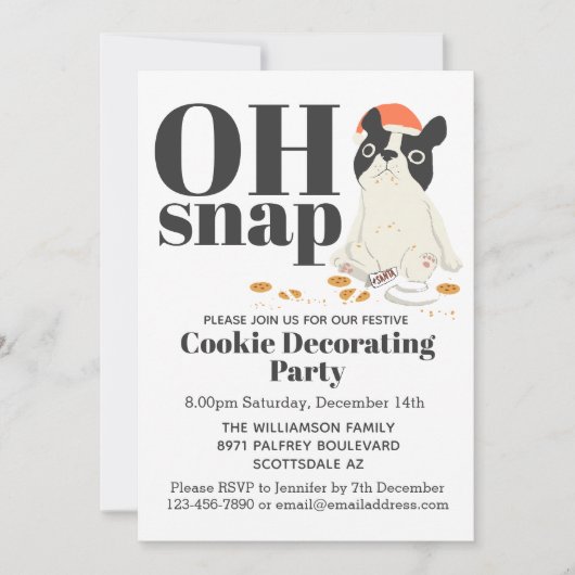 Funny Puppy Cookie Decorting Party Kaart (Voorkant)