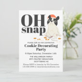 Funny Puppy Cookie Decorting Party Kaart (Staand voorkant)