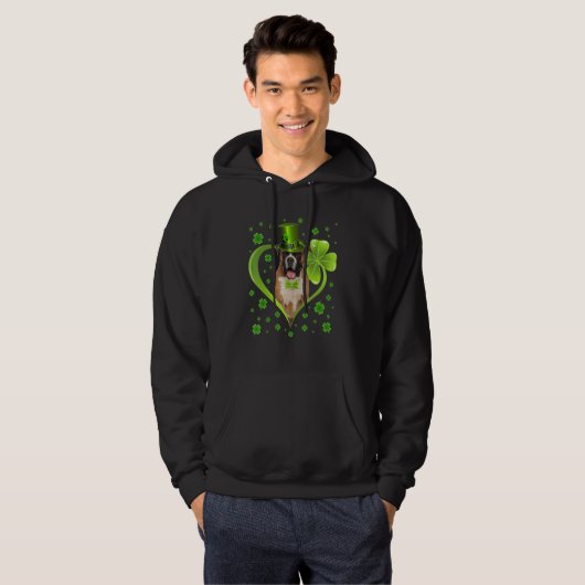 Funny Puppy Shamrock Boxer Dog St Patrick S Day Hoodie (Voorkant volledig)