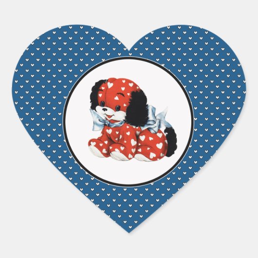  Funny Puppy Valentijnsdag Hart Sticker (Voorkant)