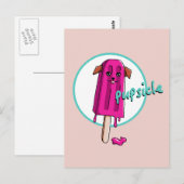 Funny "Pupsicle" Dog Pun Cartoon Illustratie Briefkaart (Voorkant / Achterkant)