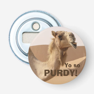 Funny Purdy Camel Foto Button Flesopener