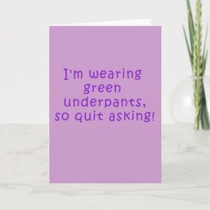 Funny Purple St. Patrick's Day t shirt Kaart