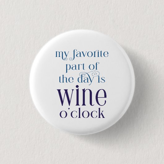 Funny Purple WIne O'Clock Ronde Button 3,2 Cm (Voorkant)