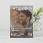 Funny QR Code Magazine Faire-part de mariage photo (Debout devant)