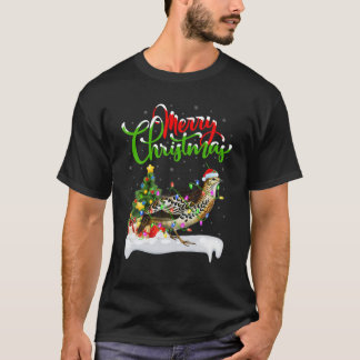 Funny Quail Bird Lover Xmas Lighting Quail Christm T-shirt