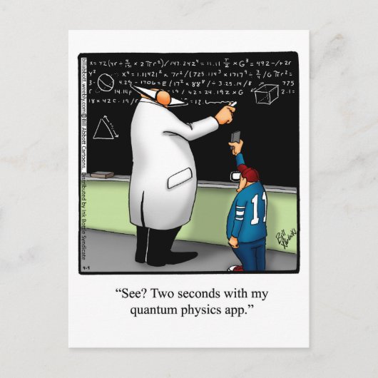 Funny "Quantum Physics App" Briefkaart (Voorkant)