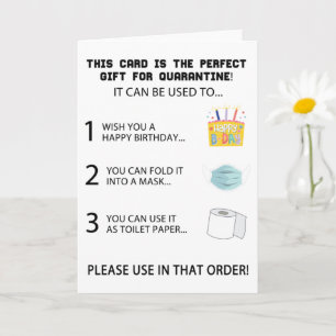 Funny Quarantine Birthday Kaart