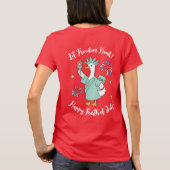 Funny Quart de Juillet T-shirt rouge, blanc et oie (Dos)