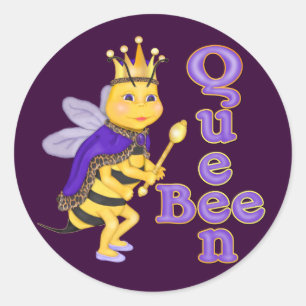 Funny Queen Bee Ronde Sticker