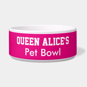 Funny Queen Dog Pink Pet Bowl PERSONALIZE NAAM Voerbakje