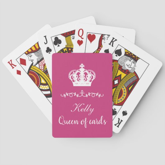 Funny Queen Monarchy Crown Monogram Pokerkaarten (Achterkant)