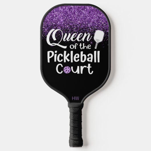 Funny Queen Paars Glitter Pickleball Paddle (Voorkant)