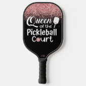 Funny Queen Pink Glitter Pickleball Paddle (Achterkant)