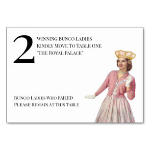 Funny Queen Table Two Bunco Kaart