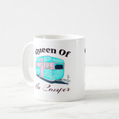 Funny Queen van de camper RV Koffiemok (Voorkant links)