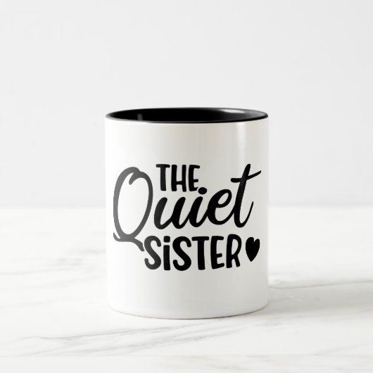 Funny Quiet Sister Tweekleurige Koffiemok (Center)