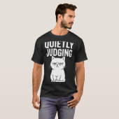 Funny Quietly Judging Sarcastic Crazy Cat Lover Gr T-shirt (Voorkant volledig)