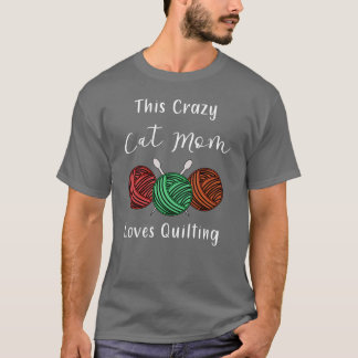 Funny Quilten en Katten Citaat vintage T-shirt