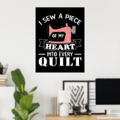 Funny Quilters Quilters Gifts Poster (Thuiskantoor)