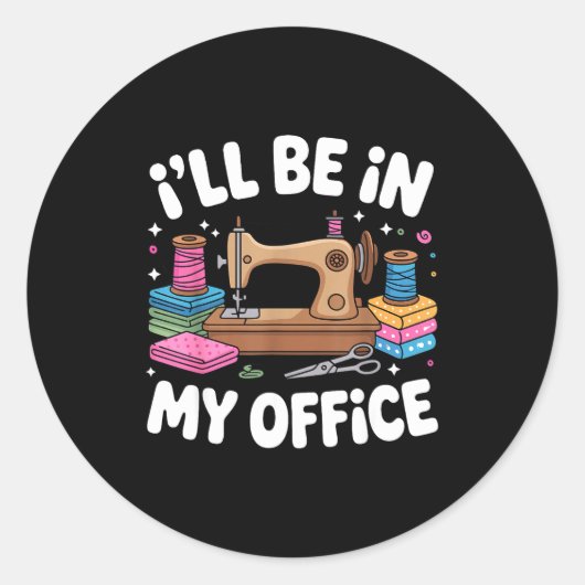 Funny Quilting Art For Men Women Cat Quilt Sewing Ronde Sticker (Voorkant)