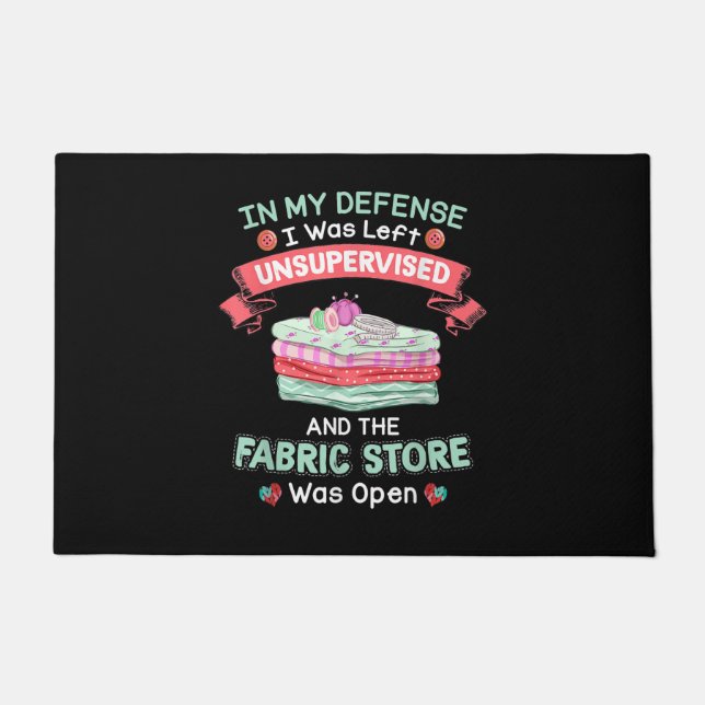 Funny Quilting Fabric Quilters Deurmat (Voorkant)