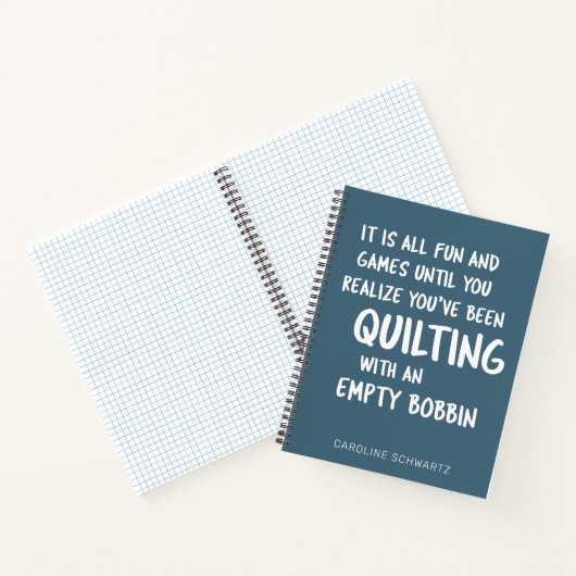 Funny Quilting Problemen Citaat Gepersonaliseerde Notitieboek (Binnen)