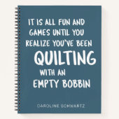 Funny Quilting Problemen Citaat Gepersonaliseerde Notitieboek (Voorkant)
