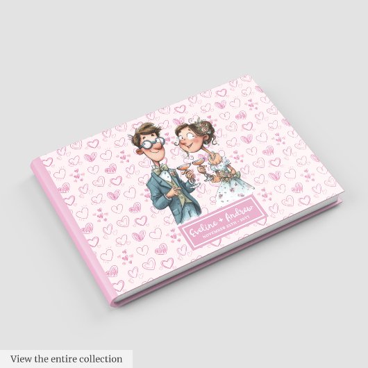 Funny Quirky Bride and Groom livre d'invité