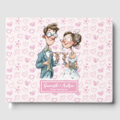 Funny Quirky Bride and Groom livre d'invité (Recto)