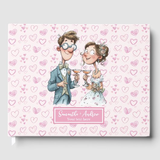 Funny Quirky Bride and Groom livre d'invité (Recto)
