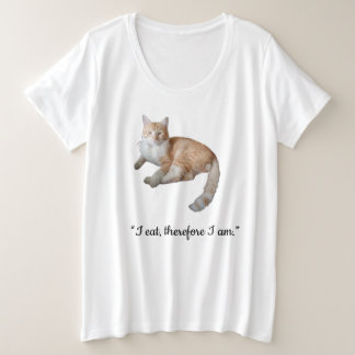 Funny Quote and Cat Photo Heart Paw Front & Back  Grote Maat T-shirt