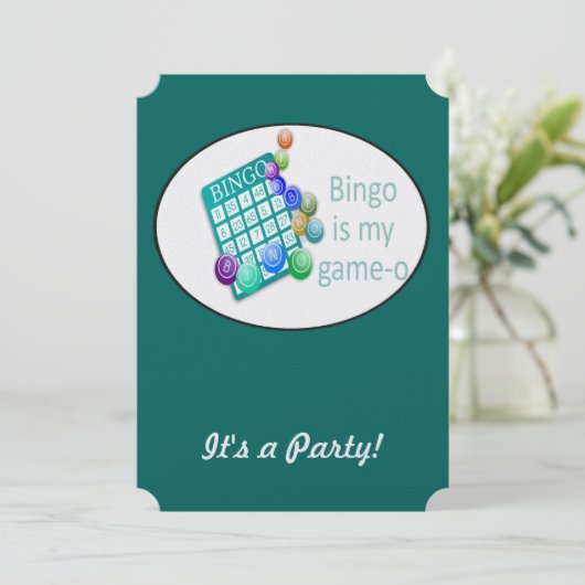 Funny Quote Bingo Theme Birthday Custom nodigt uit Kaart (Staand voorkant)