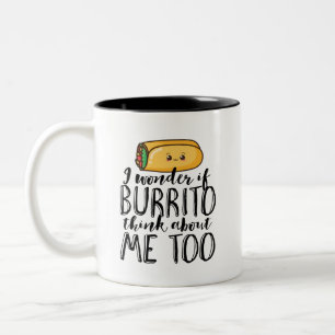 Funny Quote Burrito en Mexican Food Lover Tweekleurige Koffiemok