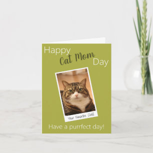 Funny Quote Cat mam Moederdag Aangepaste groene fo Kaart