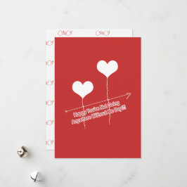 Funny Quote en Heart Shaped Balloons Feestdagenkaart