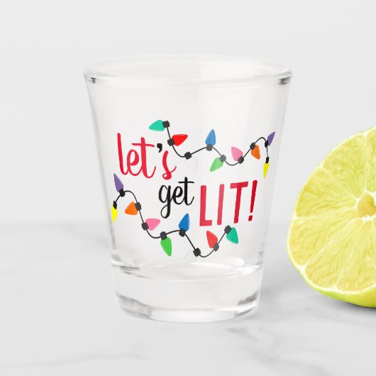 Funny Quote en Xmas String Lights Shot Glas (Voorkant)