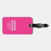 Funny Quote Girly Bright Pink Bagagelabel (Achterkant horizontaal)