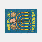 Funny Quote Hanukkah Tuah Light That Thang Design  Fleece Deken (Voorkant (Horizontaal))