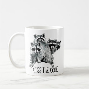 Funny Quote Kus the Cook Cute Raccoons, Animal Koffiemok