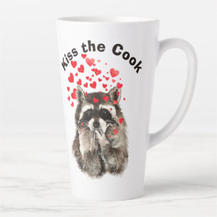 Funny Quote Kus the Cook Cute Raccoons, Animal M Latte Mok