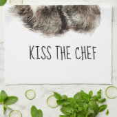 Funny Quote Kus the Cook Cute Raccoons, Animal Theedoek (Gevouwen)