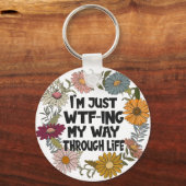 Funny Quote Leven Gezegden Mam Papa Ouderschap Sleutelhanger (Voorkant)