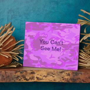 Funny Quote Licht Paarse Camouflage Fotoplaat