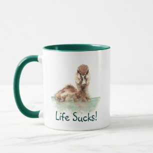 Funny Quote, Life Sucks, Angry Duck, Bird Mok