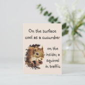 Funny Quote Surface Cool Inside Squirrel Briefkaart (Staand voorkant)