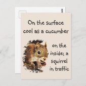 Funny Quote Surface Cool Inside Squirrel Briefkaart (Voorkant / Achterkant)