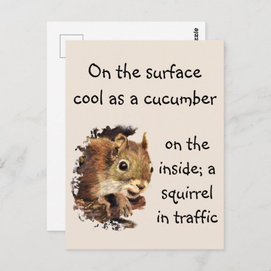 Funny Quote Surface Cool Inside Squirrel Briefkaart (Voorkant / Achterkant)